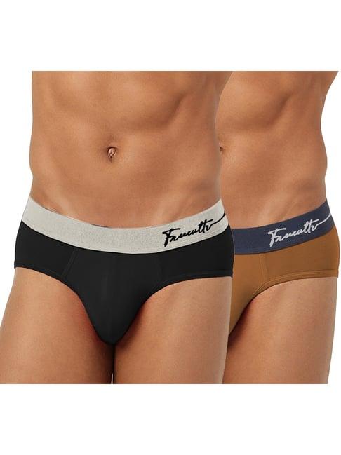 freecultr black & brown comfort fit briefs - pack of 2