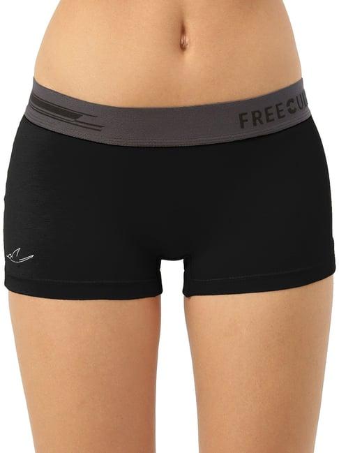 freecultr black plain boy-shorts panty