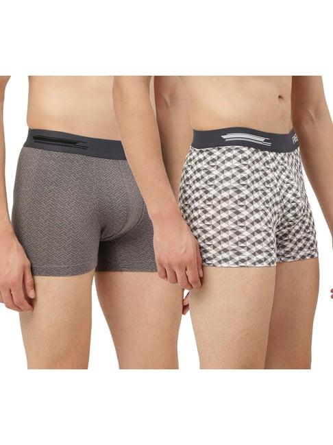 freecultr grey & smoke grey printed trunks - pack of 2