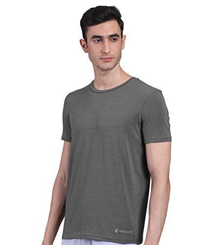 freecultr men's bamboo undershirt anti microbial anti odor breath tech super soft & comfort fit lounge wear and sleep wear t-shirt - size l pack of 1-charcoal