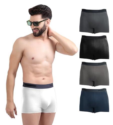 freecultr men's underwear anti bacterial micromodal airsoft trunk - non itch no chaffing sweat proof - ash grey,cloud white,prussian blue,pot black,smoke grey size m pack 5