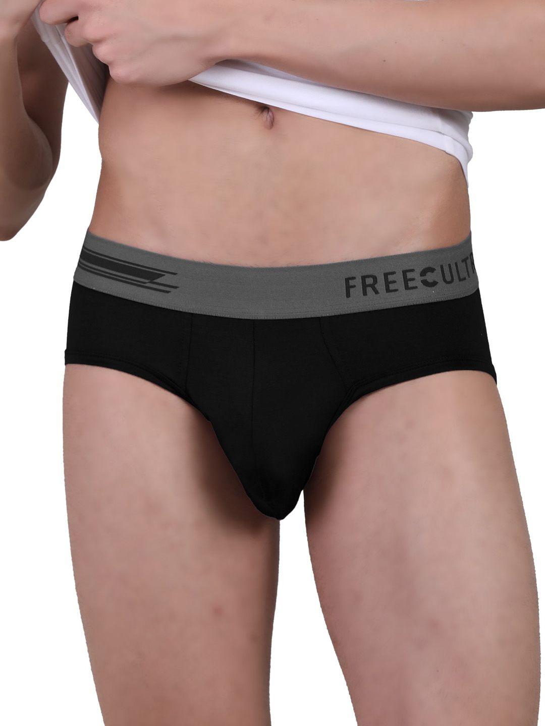 freecultr men black solid anti bacterial modal basic brief fc-pop-b-pob-01