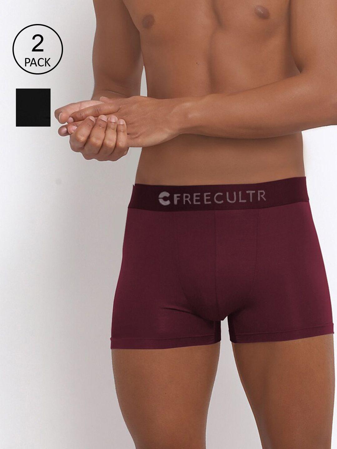 freecultr men pack of 2 solid anti-bacterial trunks fc-cx-t-pw-sab