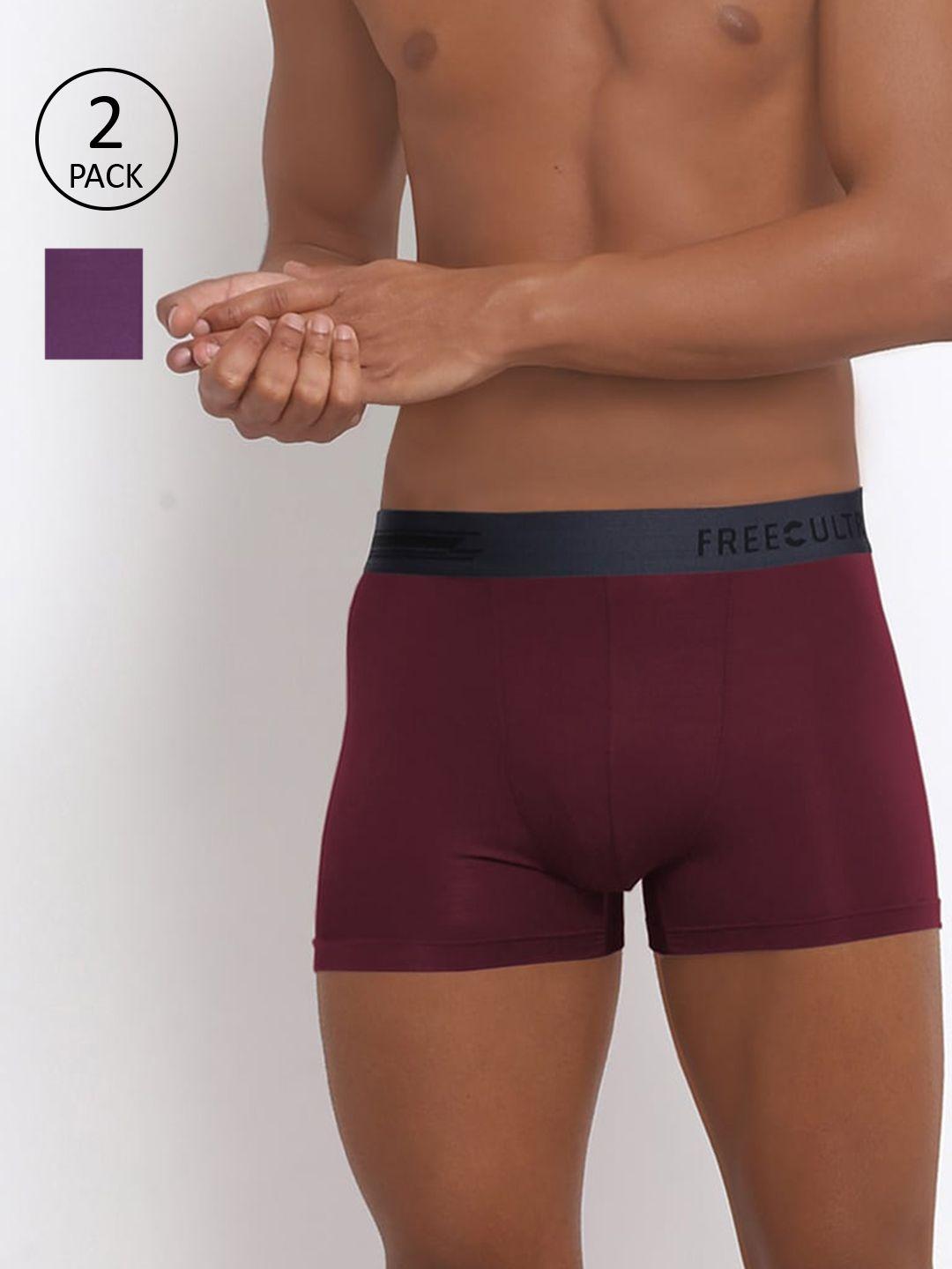 freecultr men pack of 2 solid anti-bacterial trunks fc-xt-t
