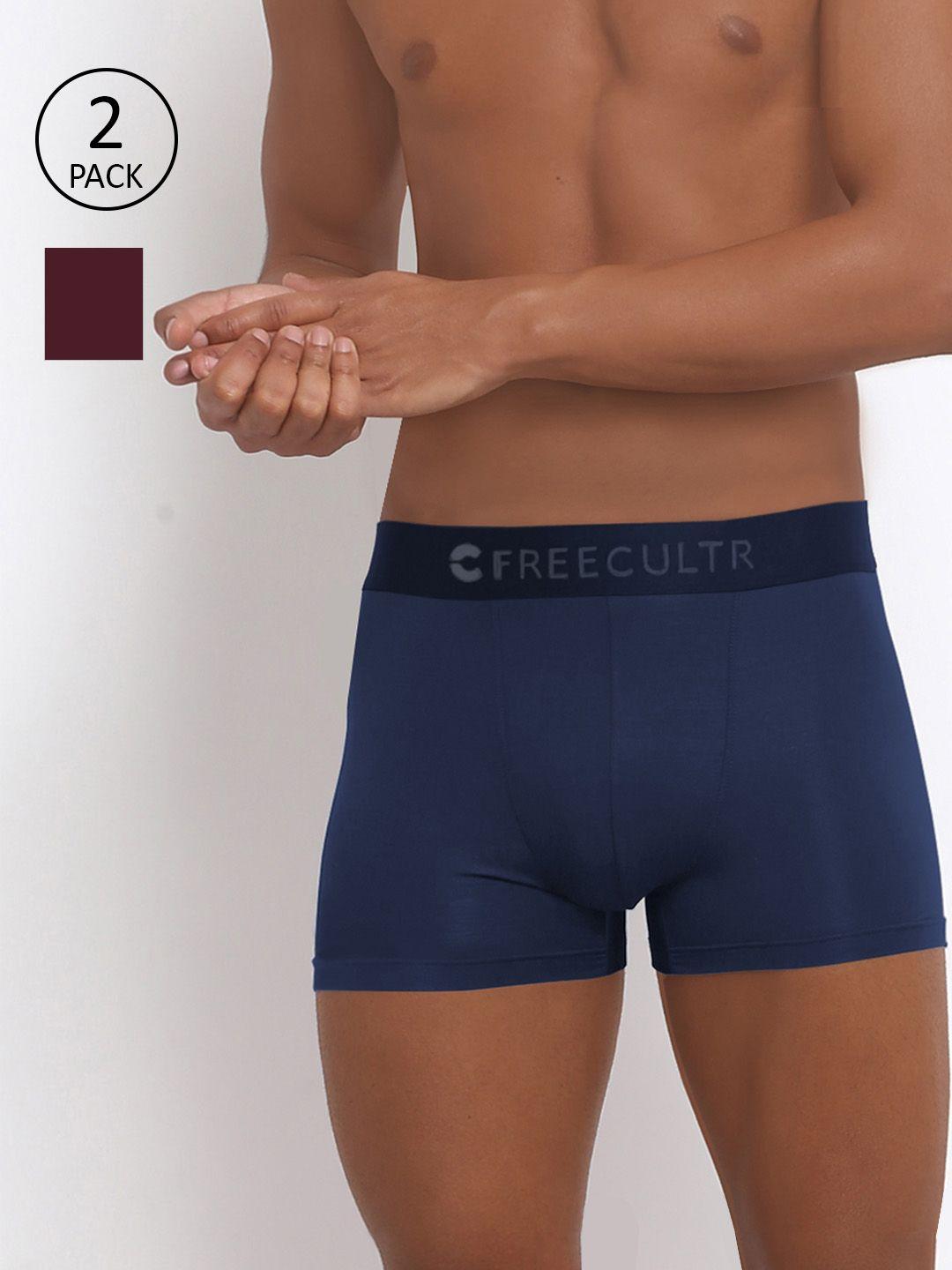 freecultr men pack of 2 solid anti-microbial air-soft micromodal trunks fc-cx-t-pw-spb-s
