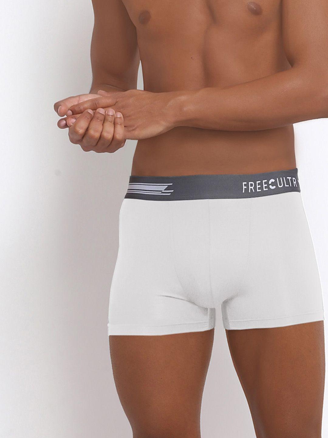 freecultr men white solid 3x anti-microbial air-soft micromodal trunk fc-xt-t-cw