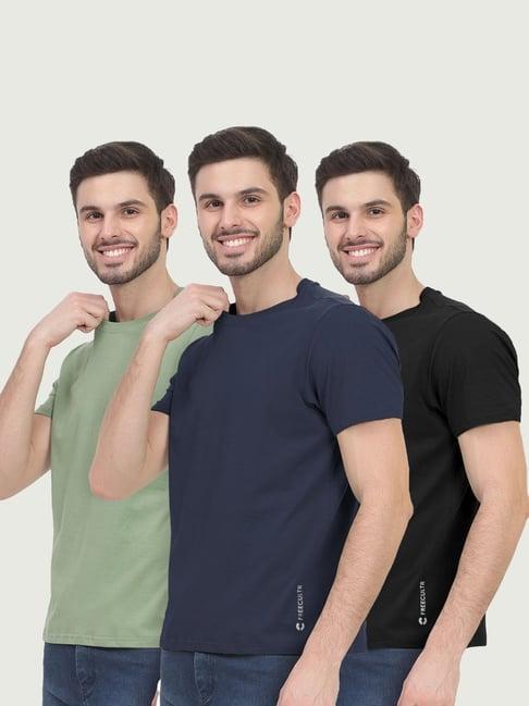 freecultr multicolored cotton regular fit t-shirt - pack of 3