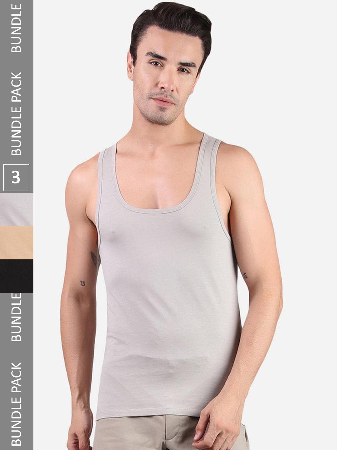 freecultr pack of 3 pure cotton innerwear vests