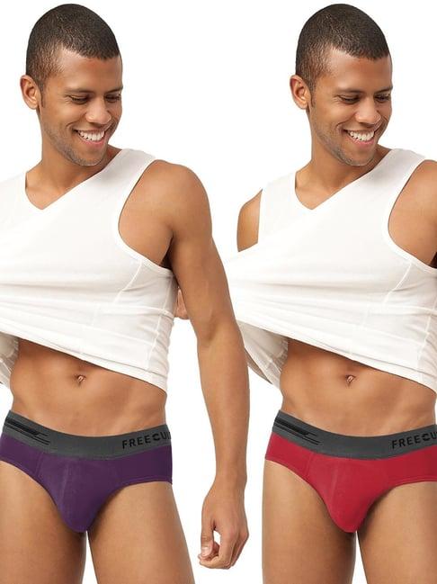 freecultr trippy violet & sassy red comfort fit briefs - pack of 2