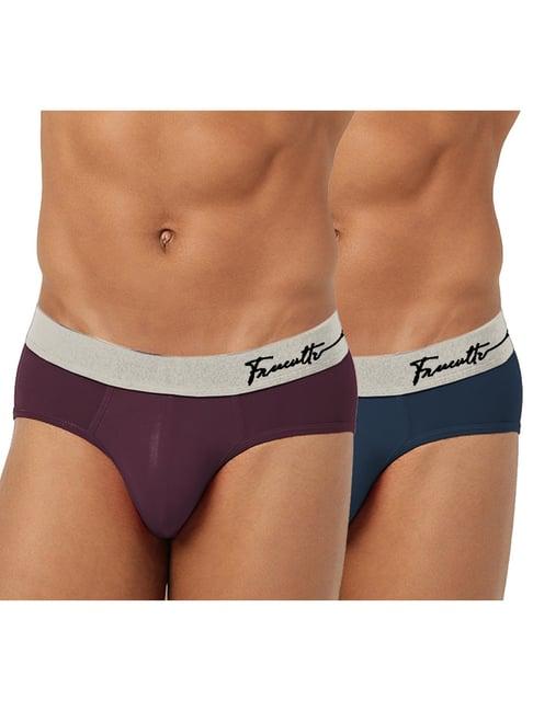 freecultr wine & blue comfort fit briefs - pack of 2