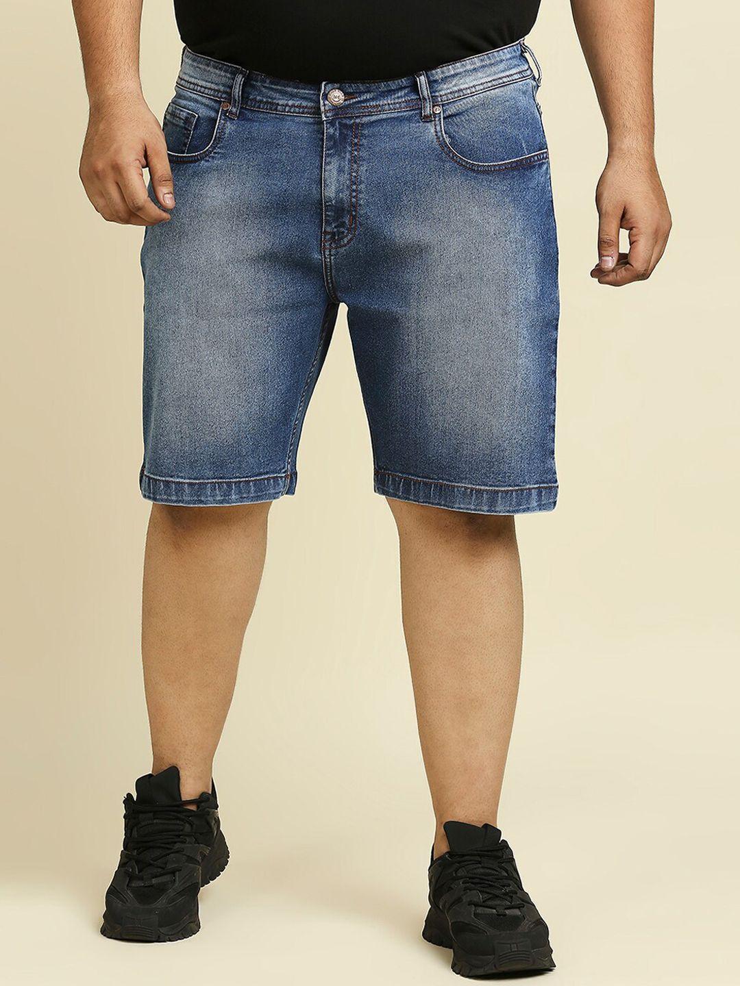 freeform by high star men plus size blue slim fit denim shorts