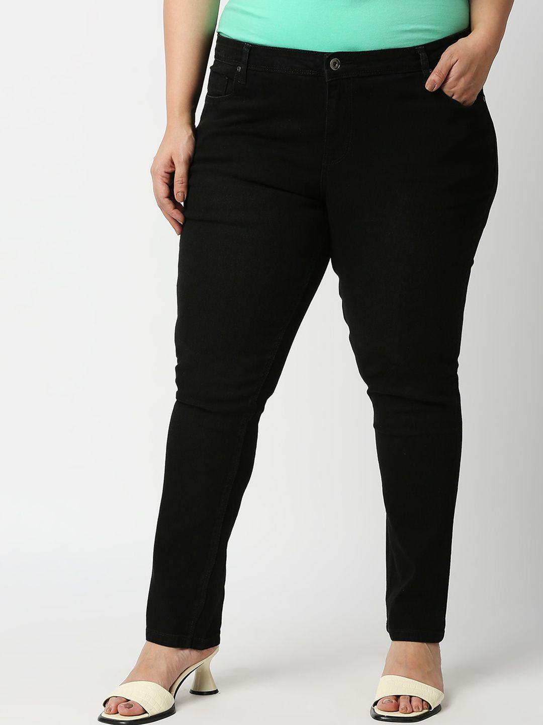 freeform by high star women plus size black slim fit stretchable jeans