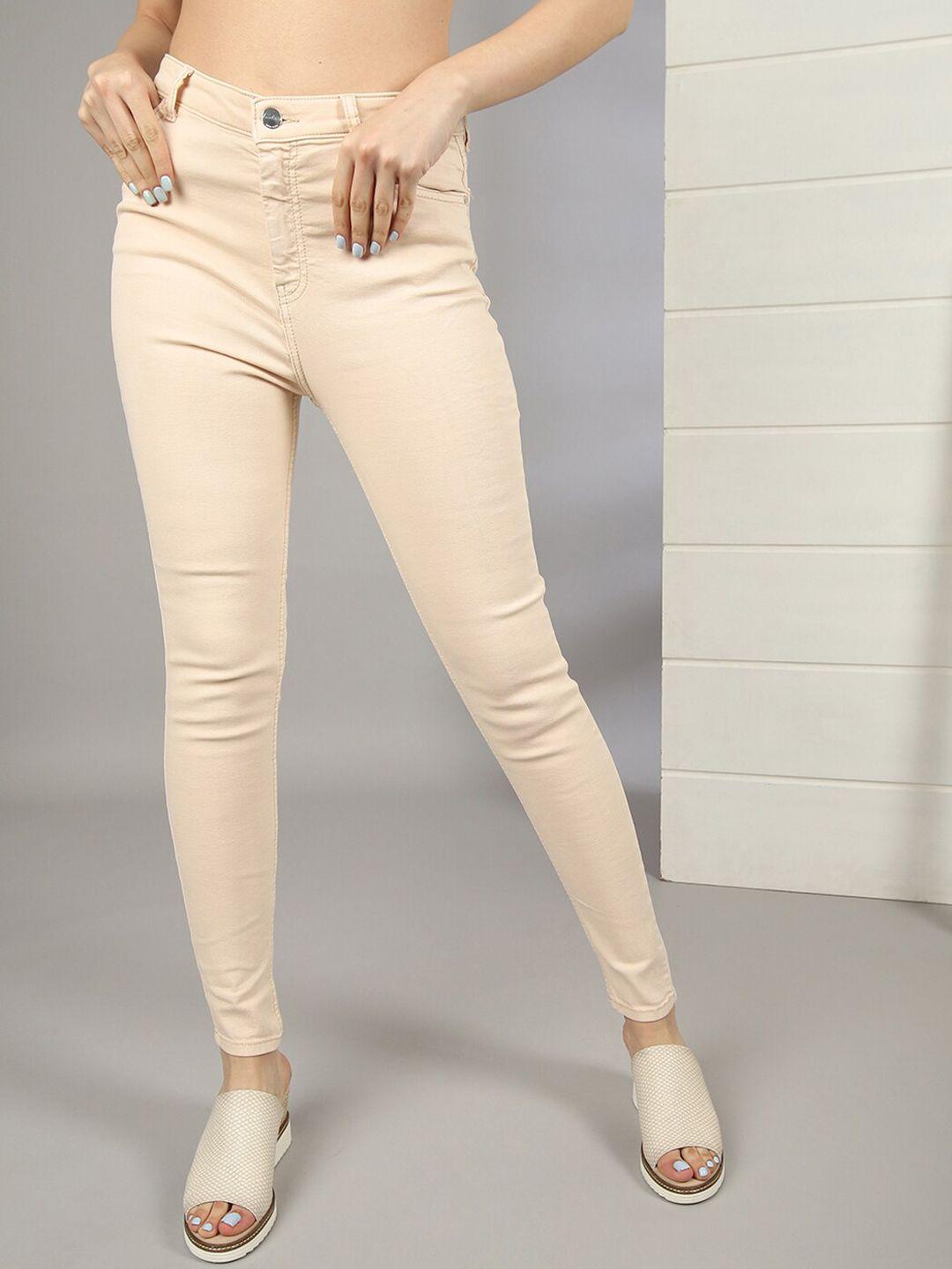 freehand women skinny fit high-rise cotton stretchable jeans