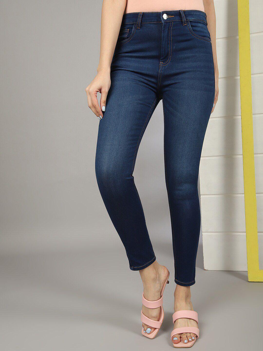 freehand women slim fit high-rise light fade cotton jeans