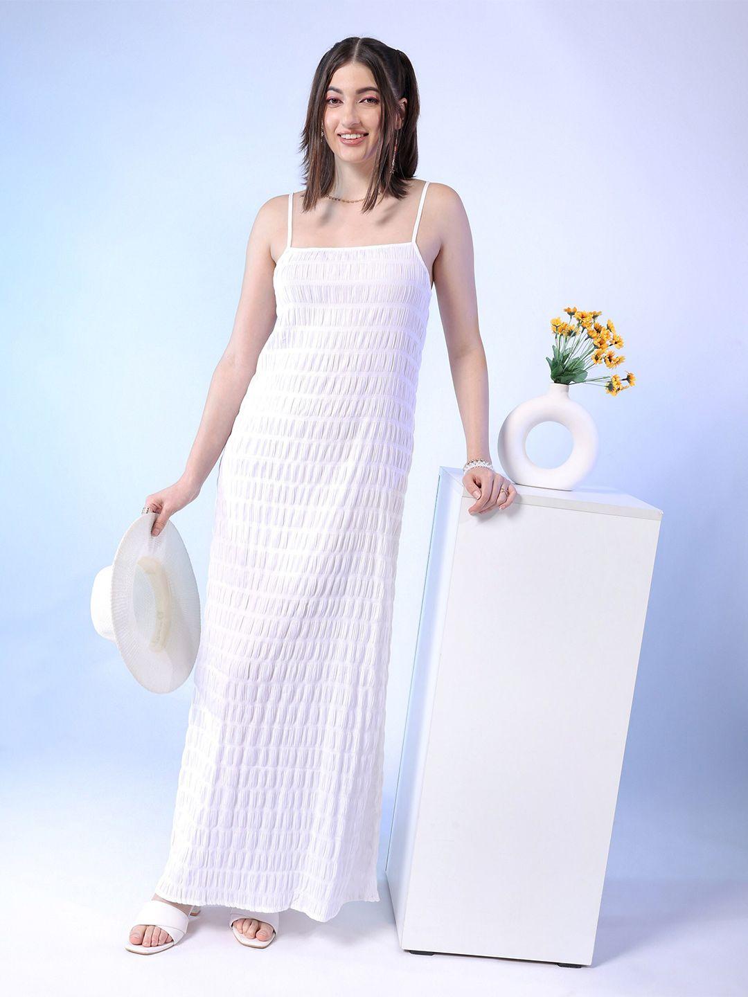 freehand by the indian garage co white fit  flare maxi dress