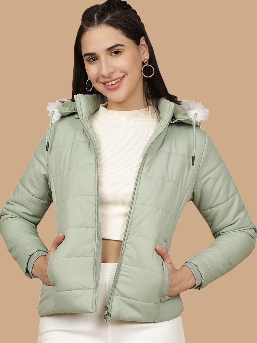 freehand by the indian garage co women green outdoor padded jacket