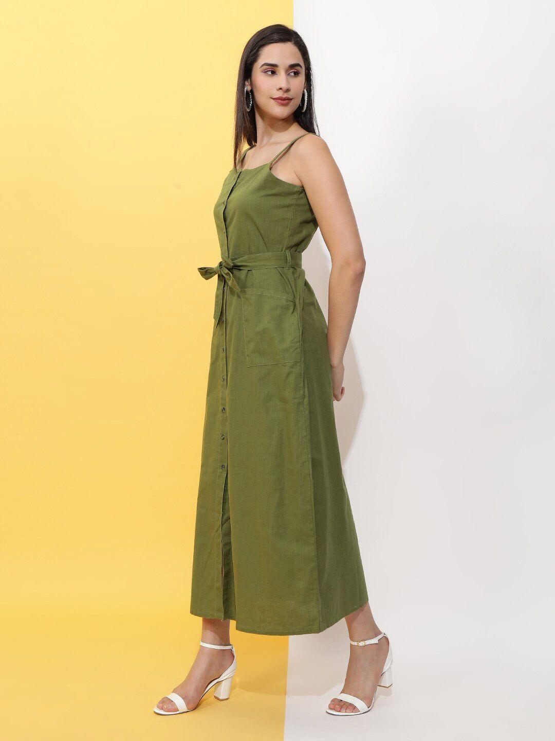 freehand shoulder straps a-line cotton maxi dress