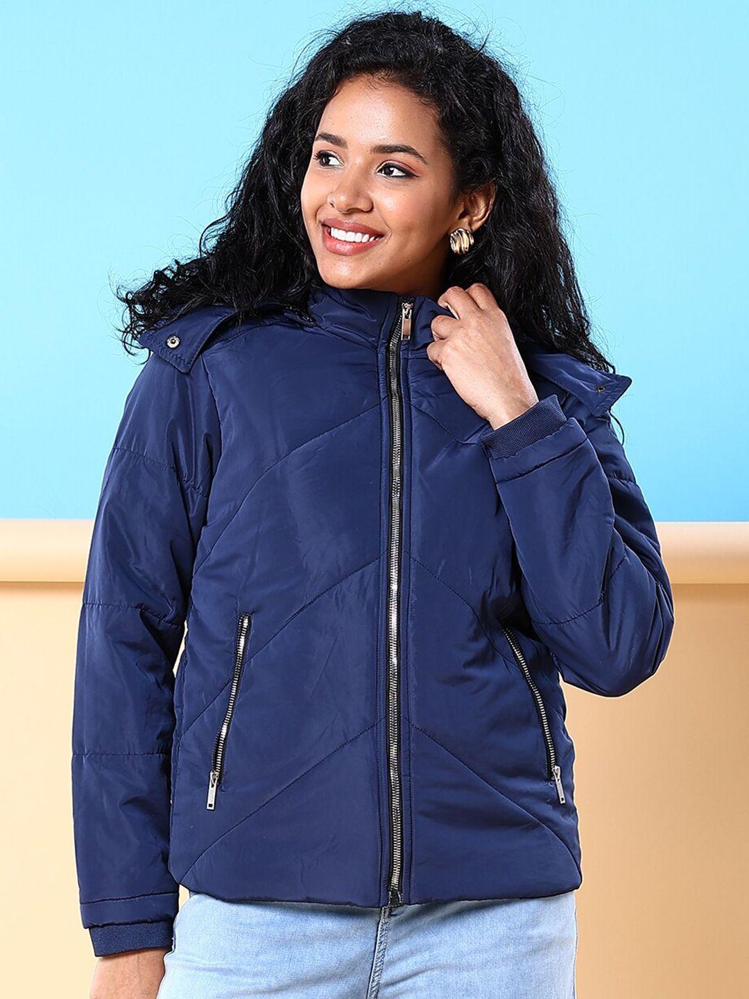 freehand women blue lightweight parka jacket