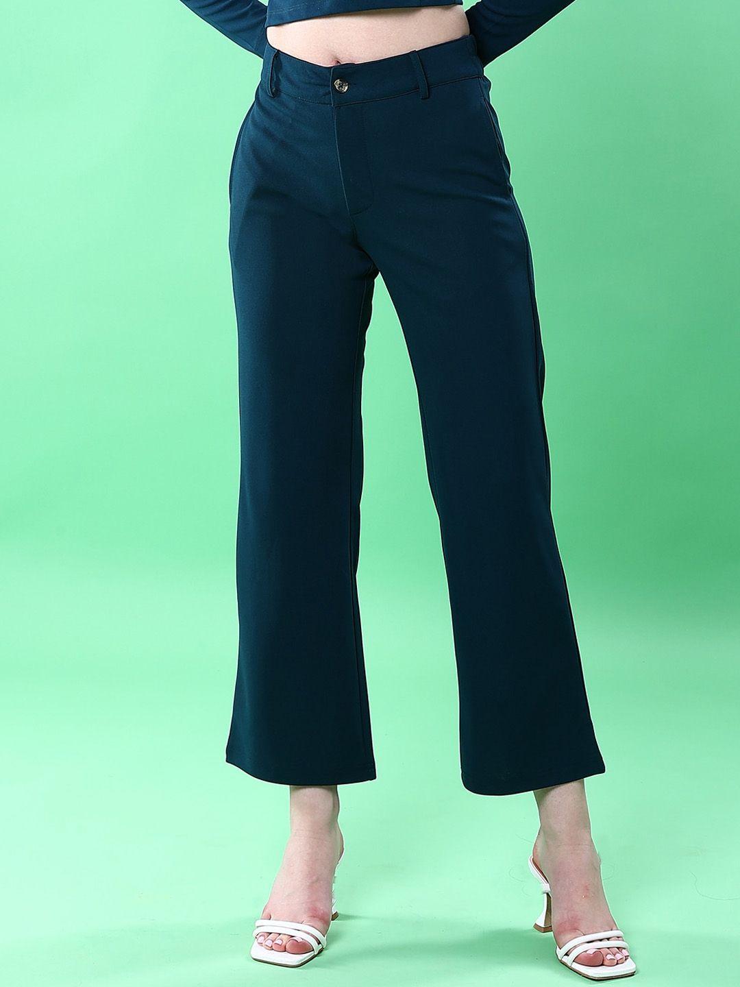 freehand women green tapered fit trousers