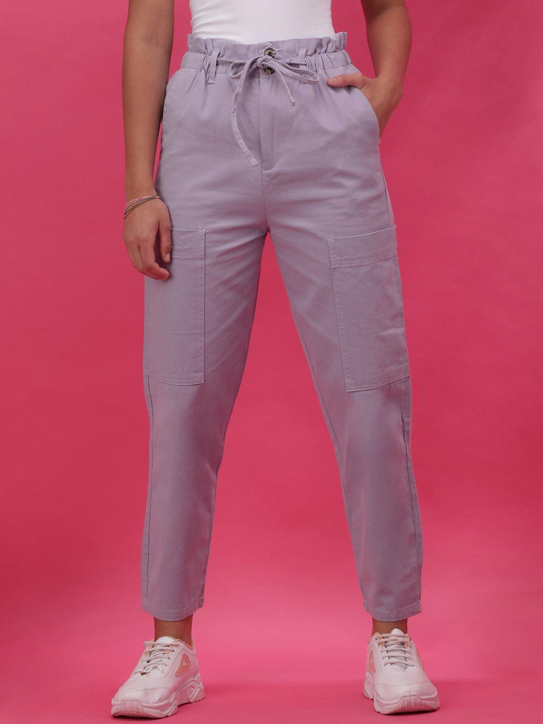 freehand women high-rise cotton trousers