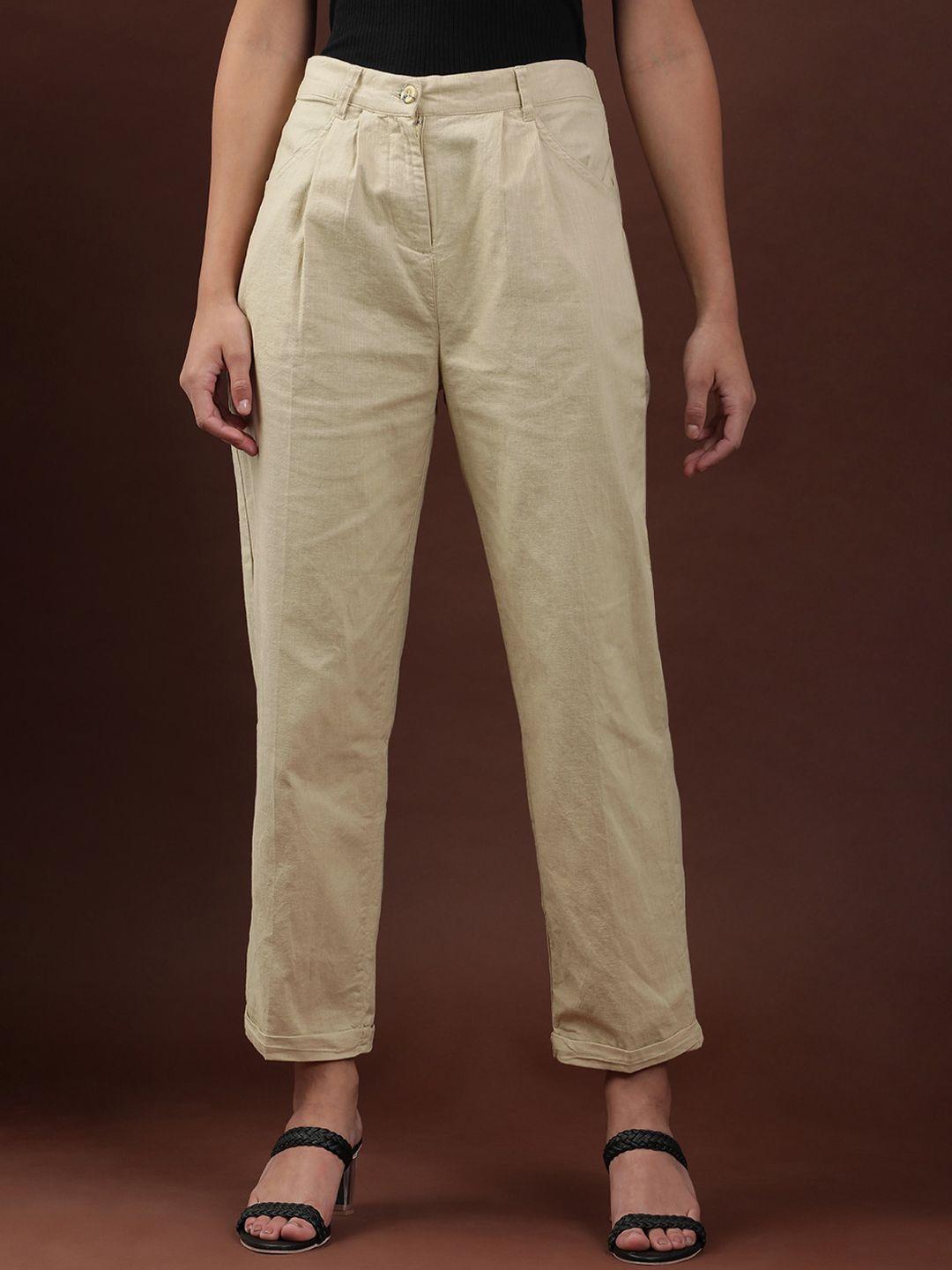 freehand women mid-rise cropped peg trousers