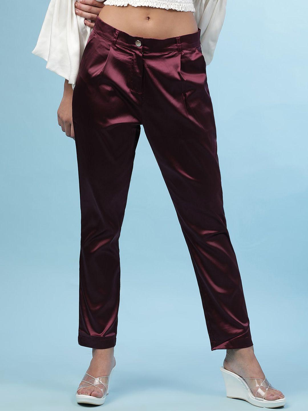 freehand women mid-rise tapered fit pleated trousers