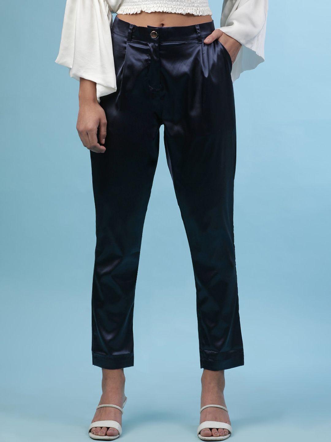 freehand women mid-rise tapered fit pleated trousers