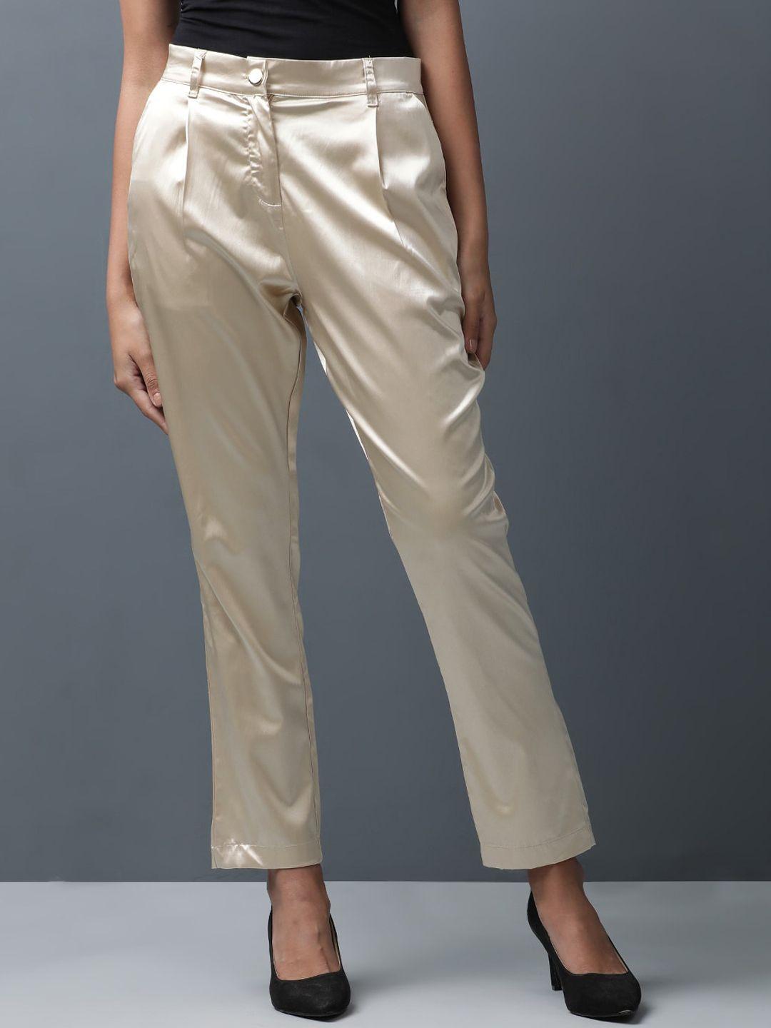 freehand women tapered fit mid-rise cropped trousers