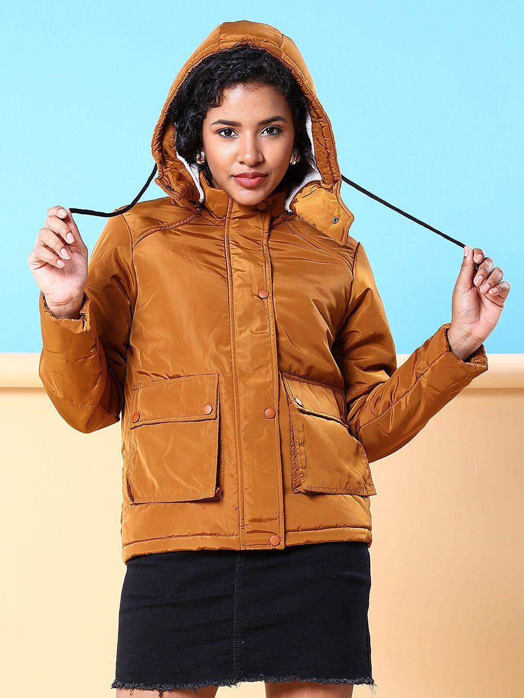 freehand women yellow lightweight crop padded jacket