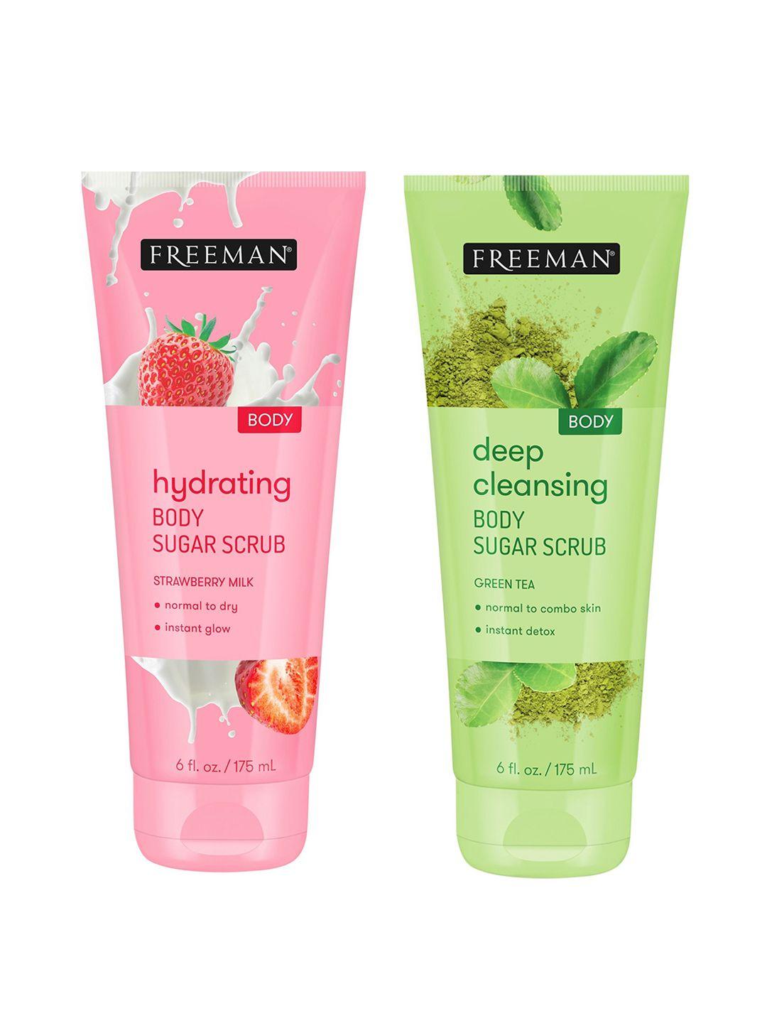 freeman set of deep cleansing & hydrating body sugar scrubs - 175ml each