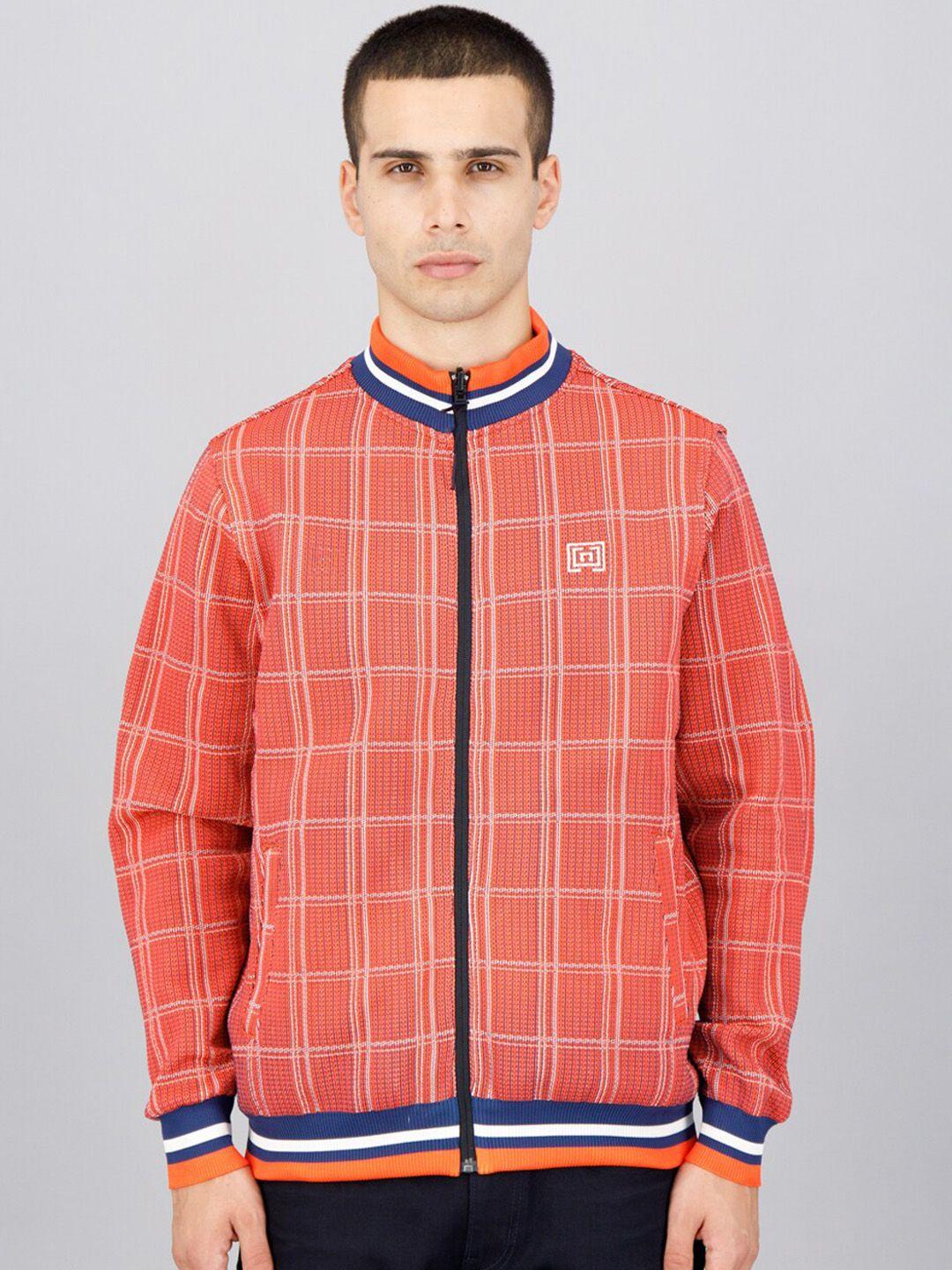 freesoul checked stand collar bomber jacket