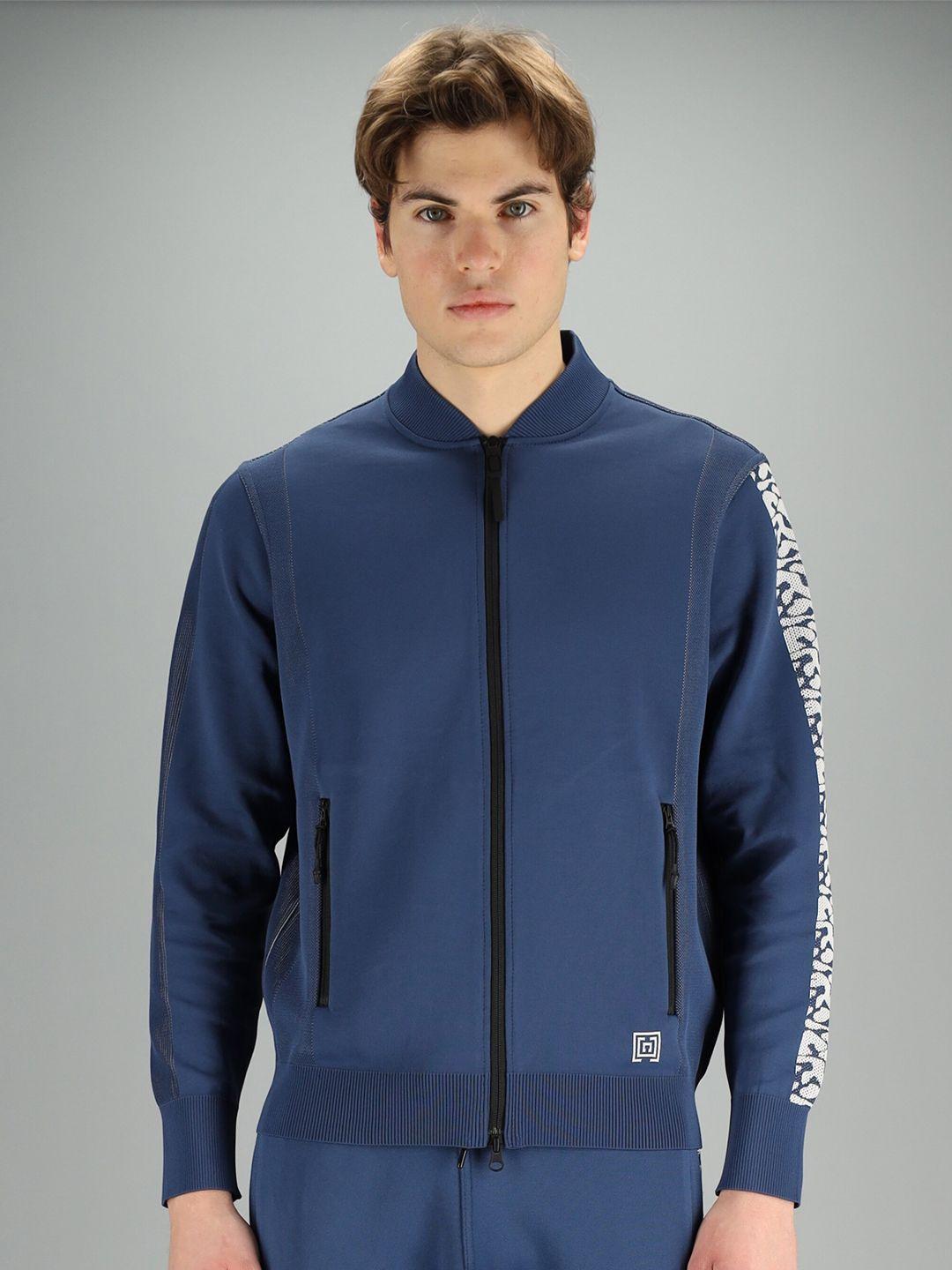 freesoul men blue solid sweatshirt