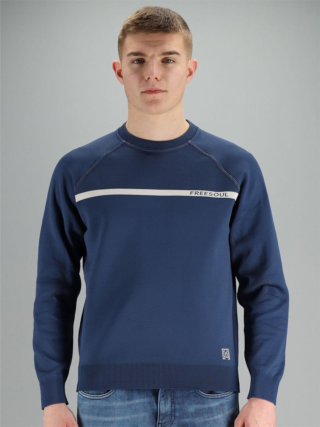 freesoul men blue sweatshirt