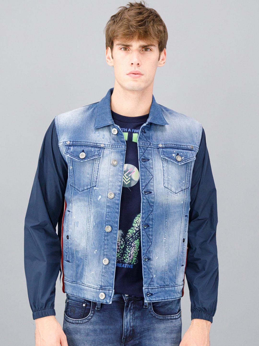 freesoul men blue washed denim jacket