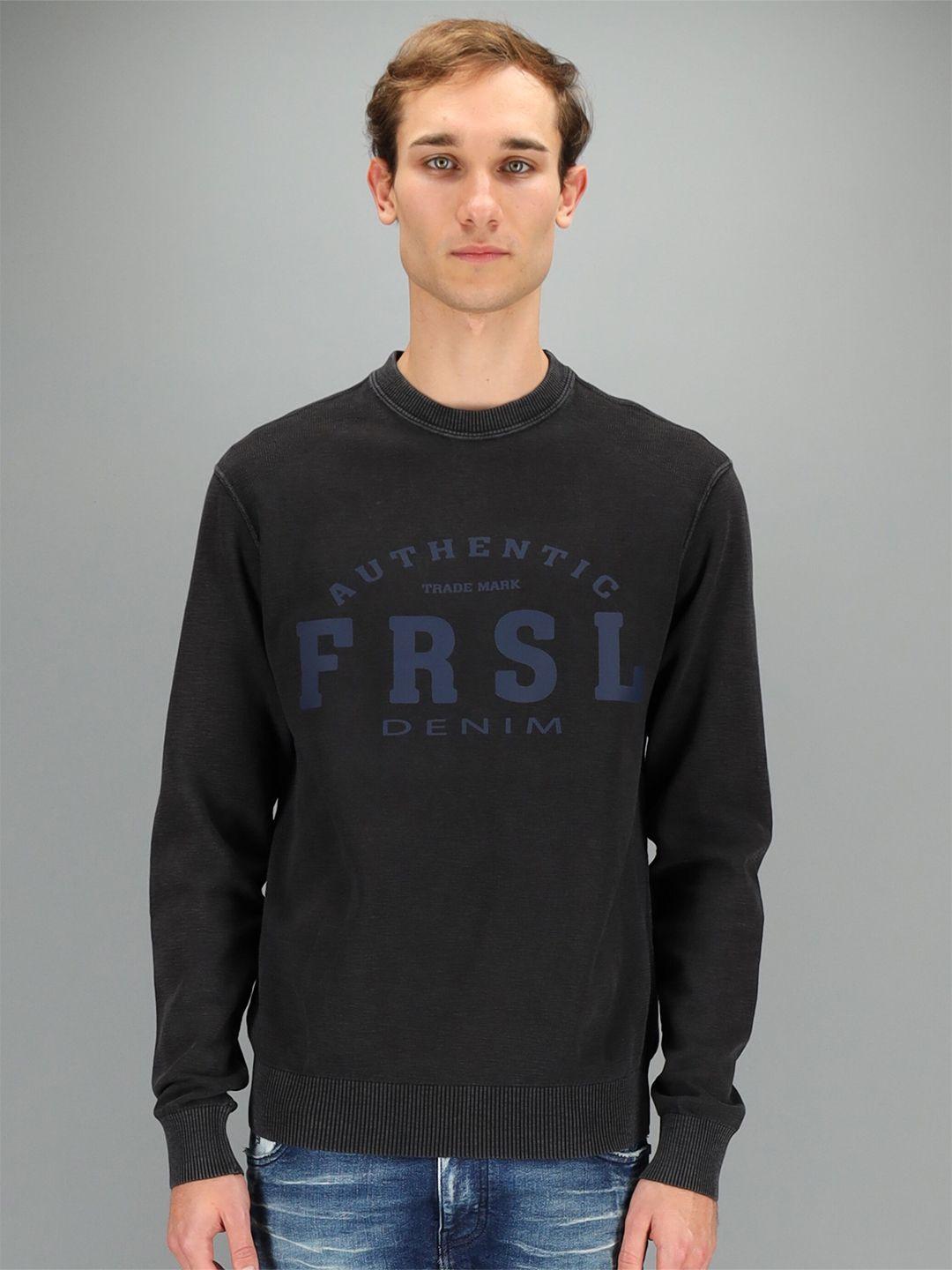 freesoul men grey printed sweatshirt