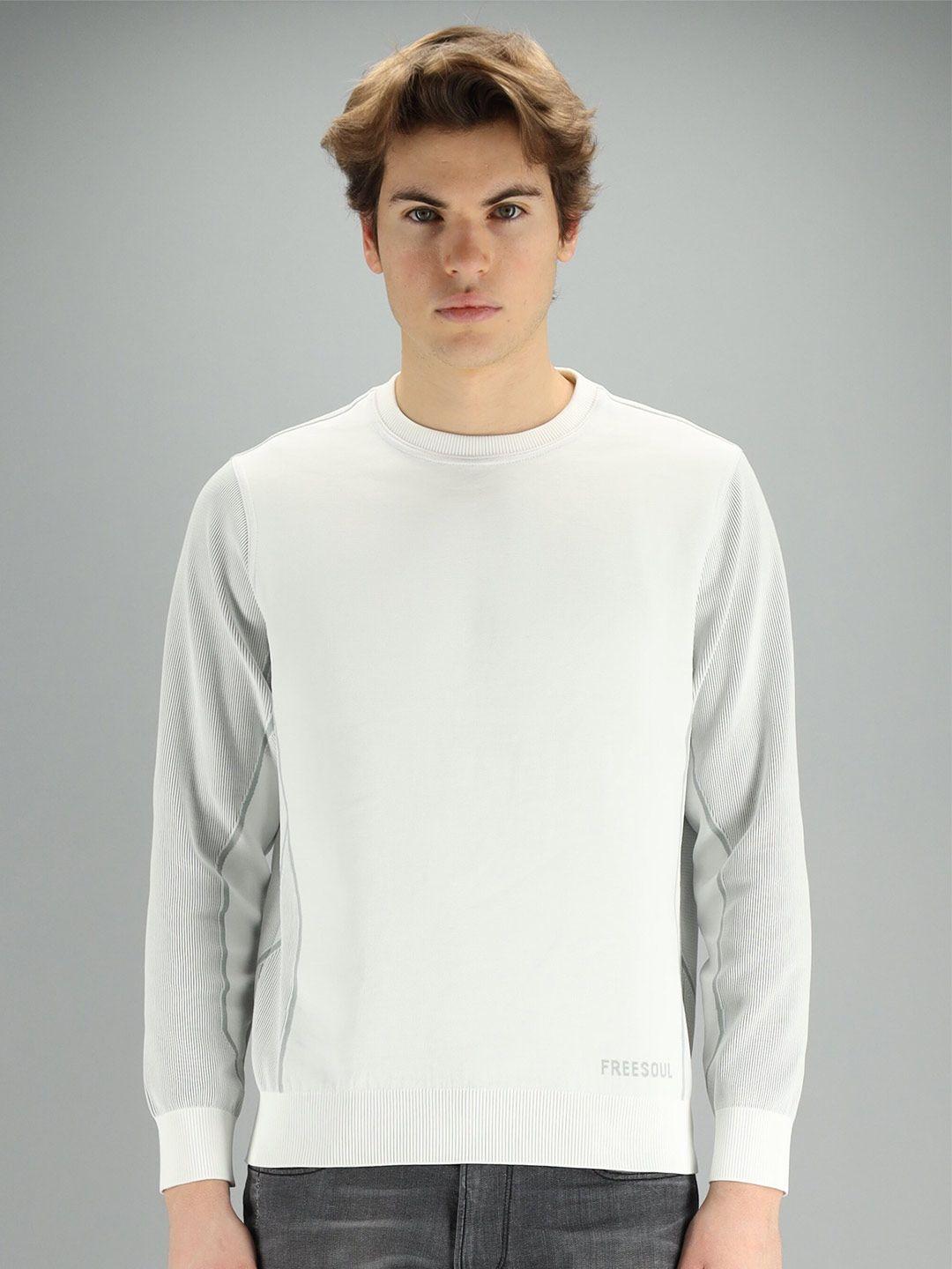 freesoul men grey printed sweatshirt