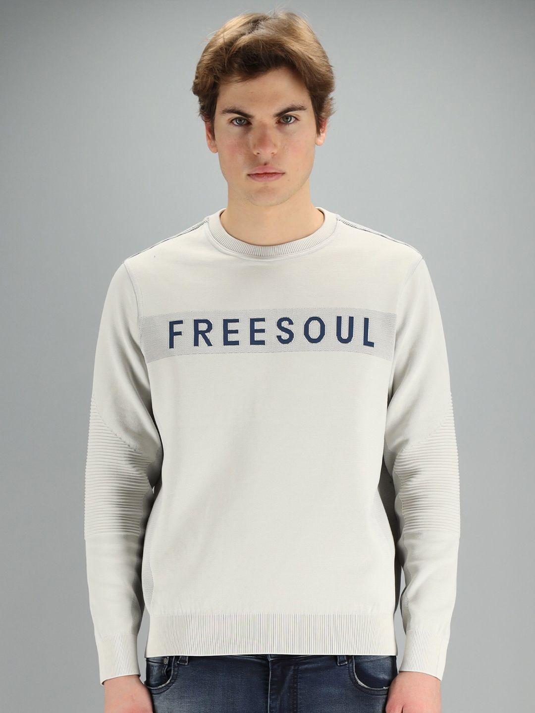 freesoul men off white printed sweatshirt