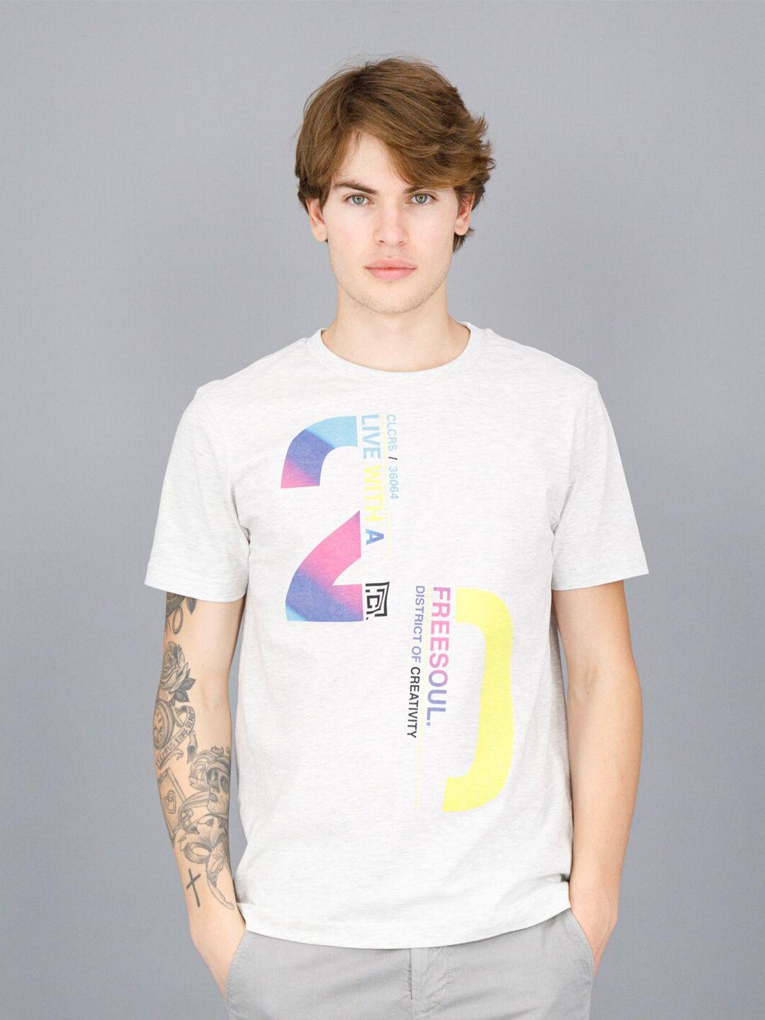 freesoul men off white typography printed t-shirt