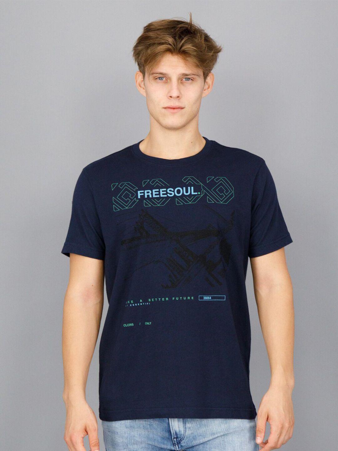 freesoul men typography printed t-shirt