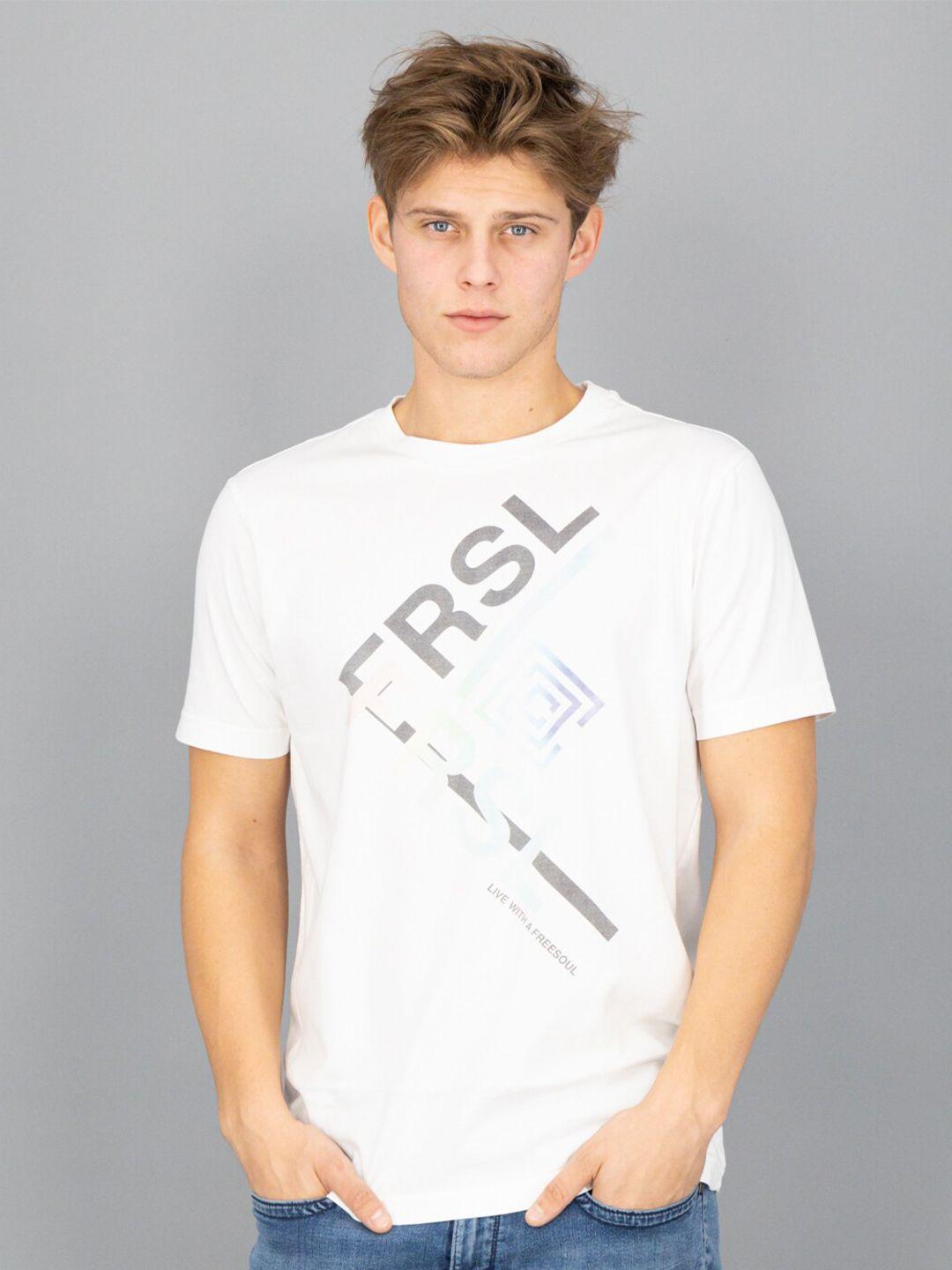 freesoul men white printed t-shirt