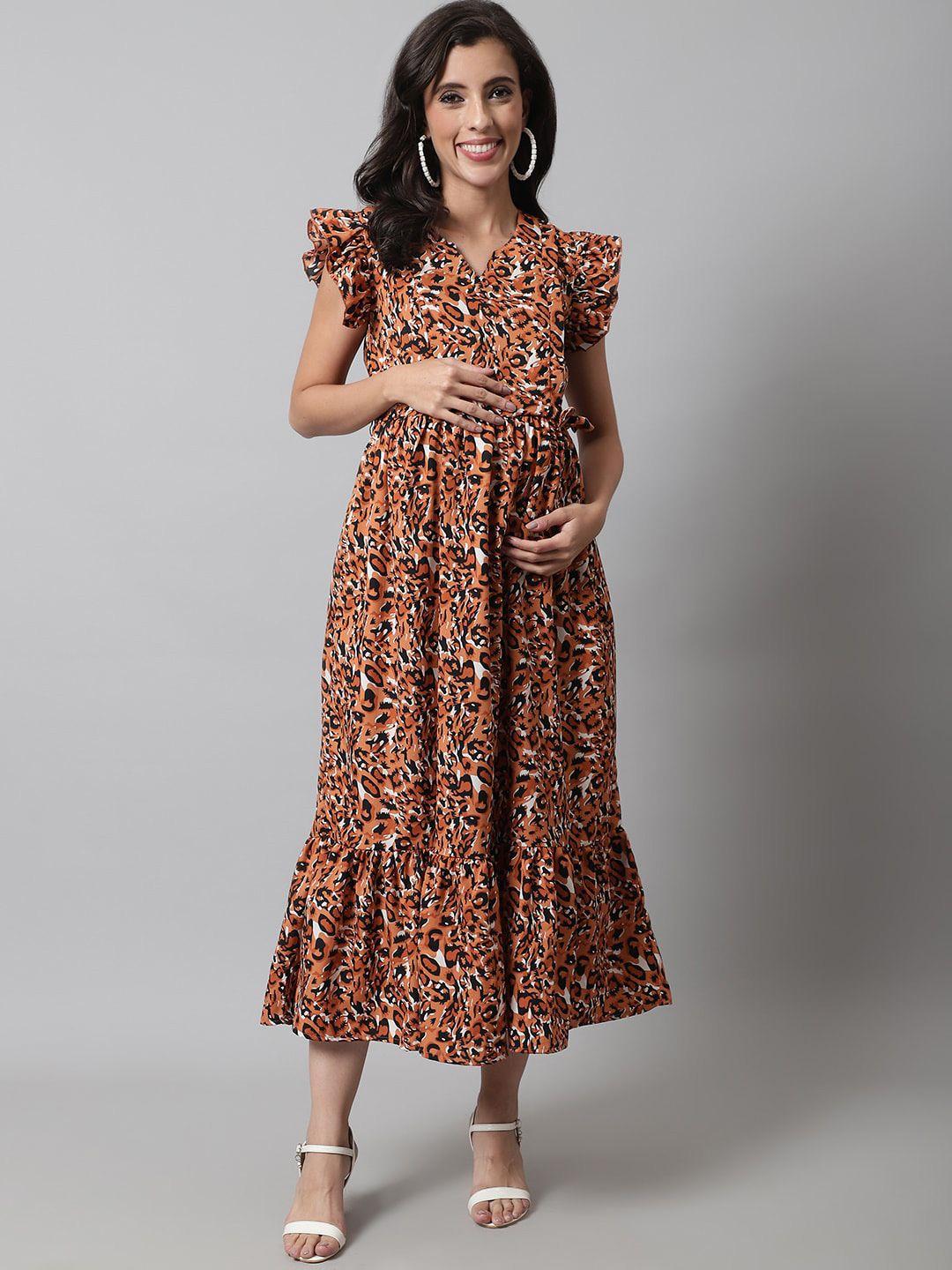 frempy floral crepe maternity midi dress