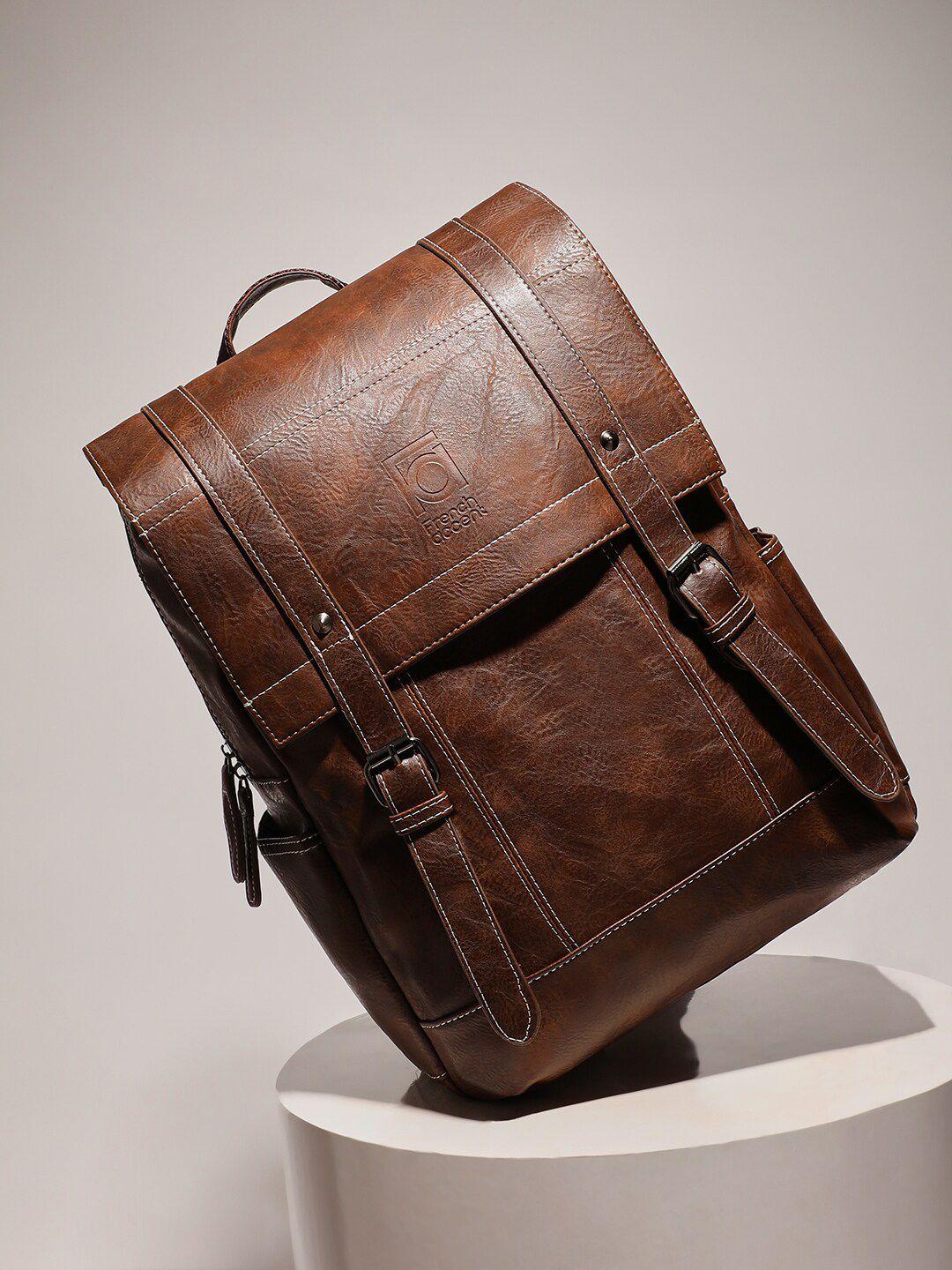 french accent men brown backpack