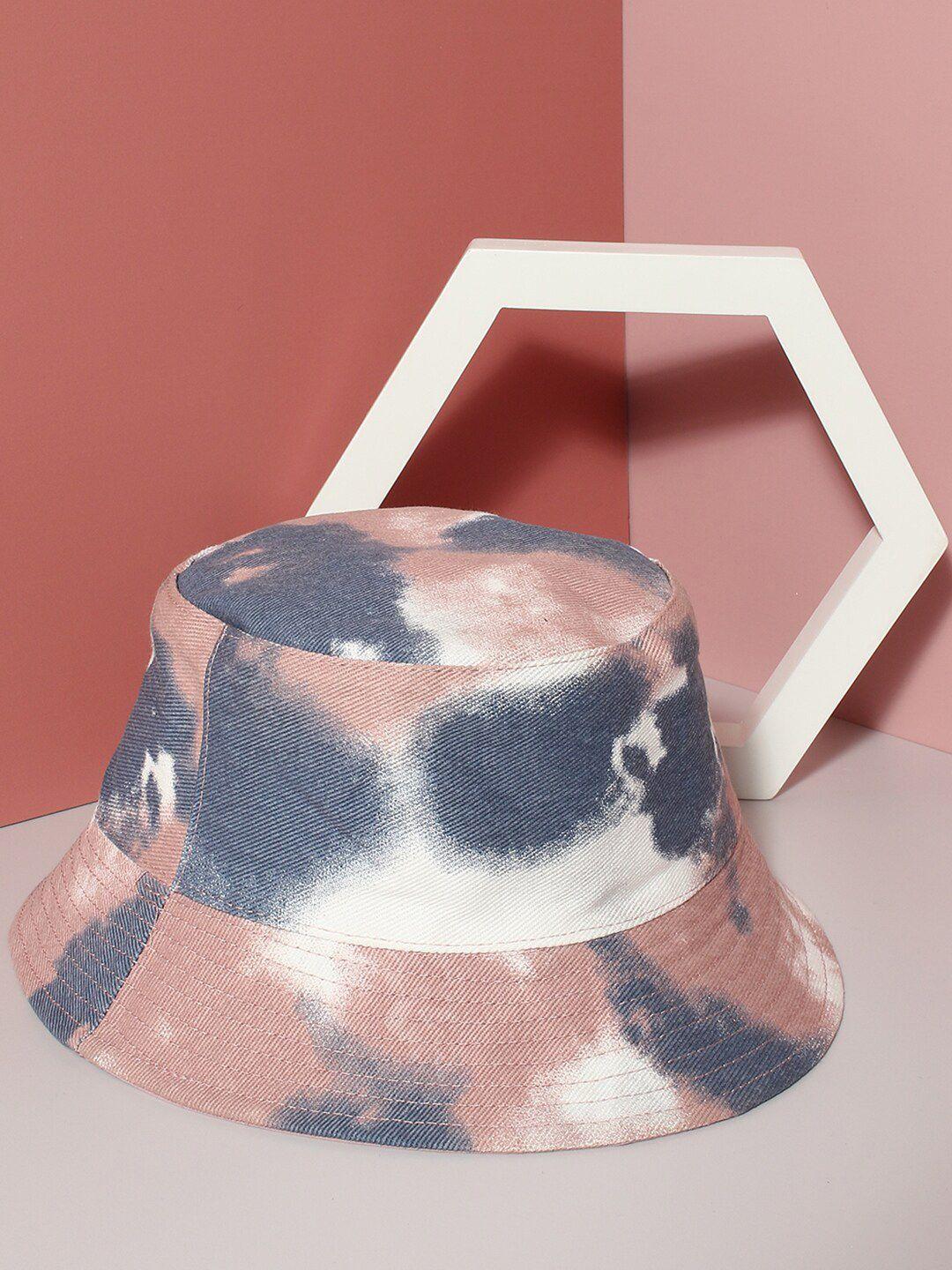 french accent men tie & dye printed vintage bucket hat