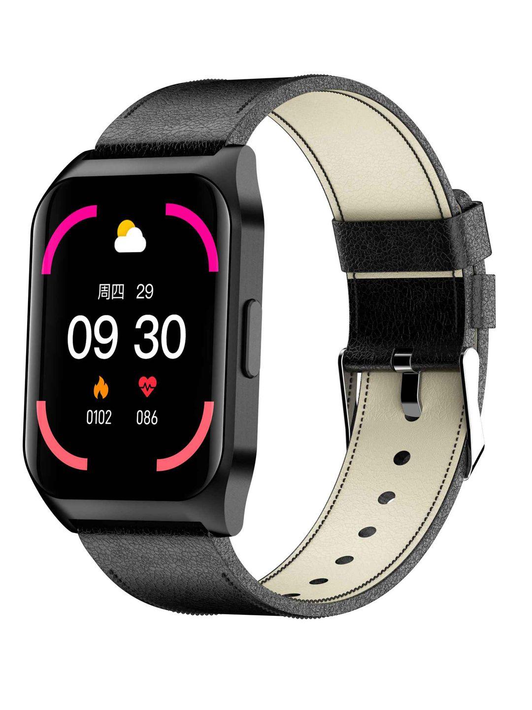 french connection unisex black solid e17-b full touch bluetooth smart watches