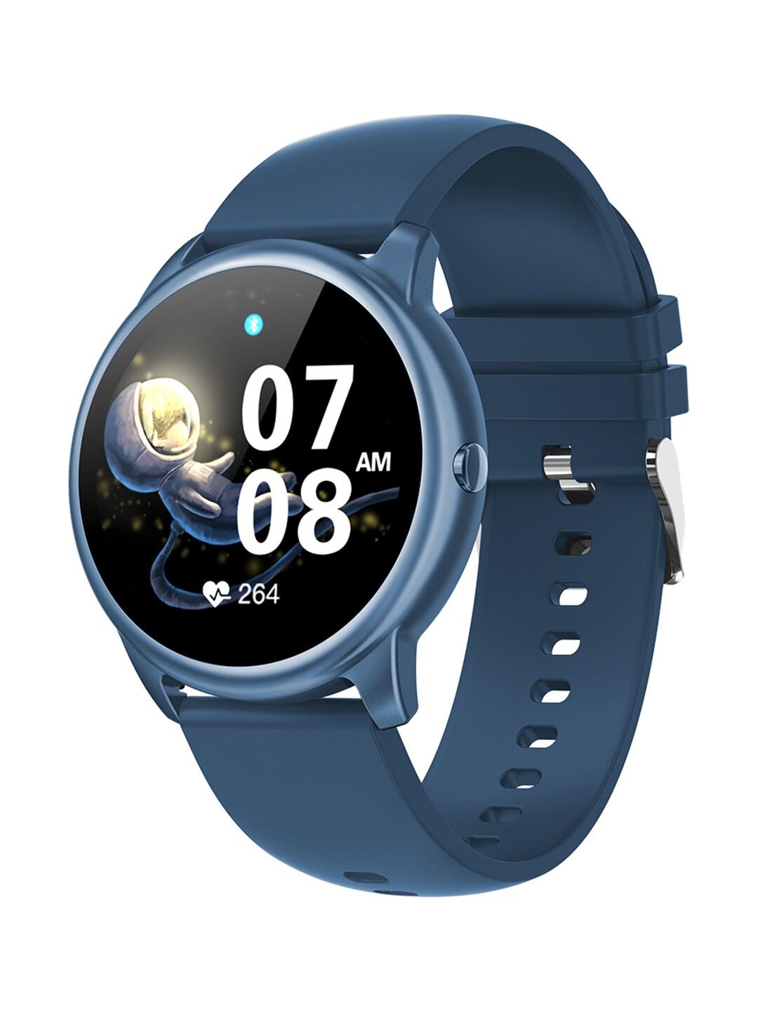 french connection unisex blue solid touch screen smartwatch