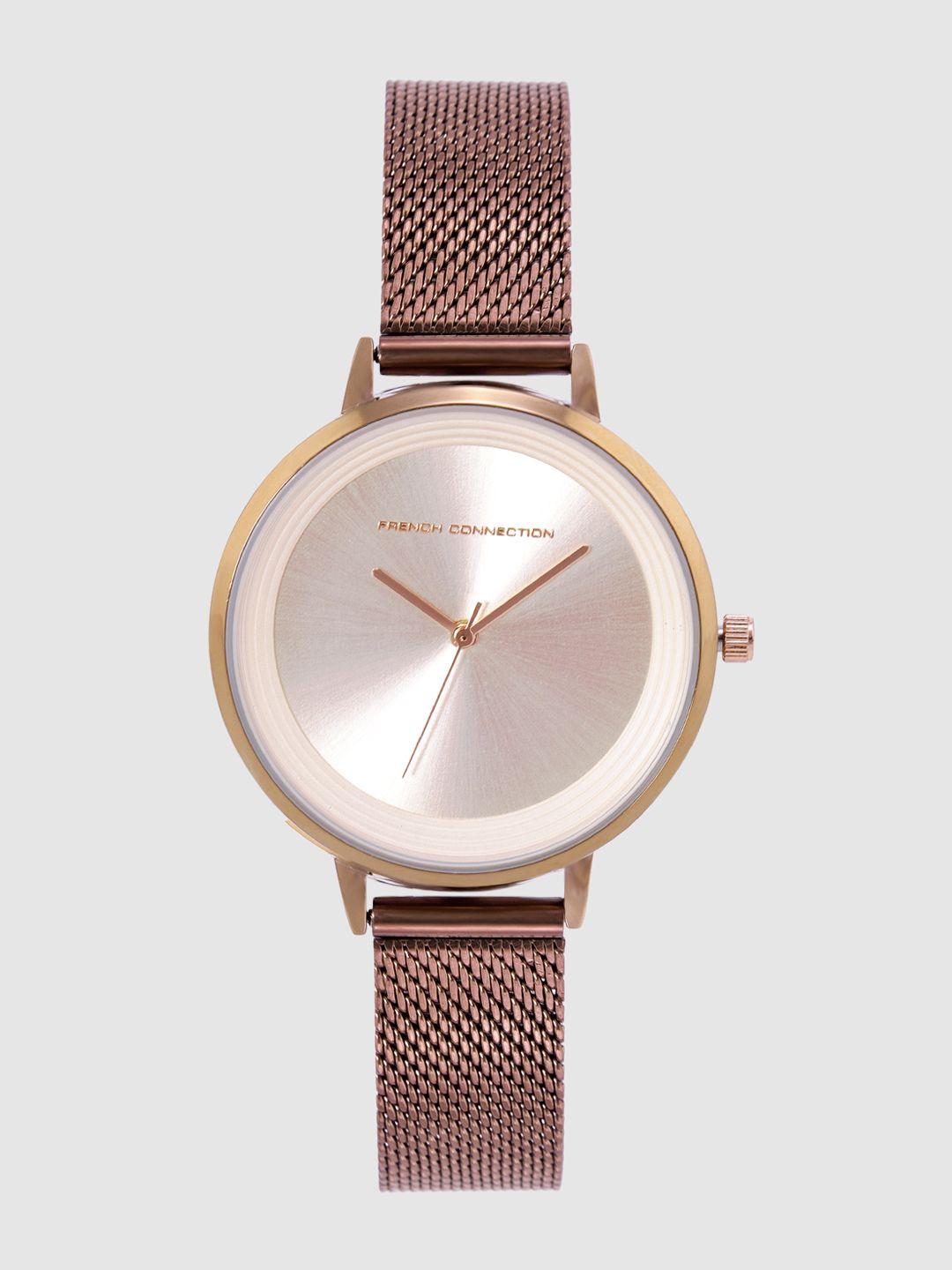 french connection women rose gold-toned analogue watch fcn0001h