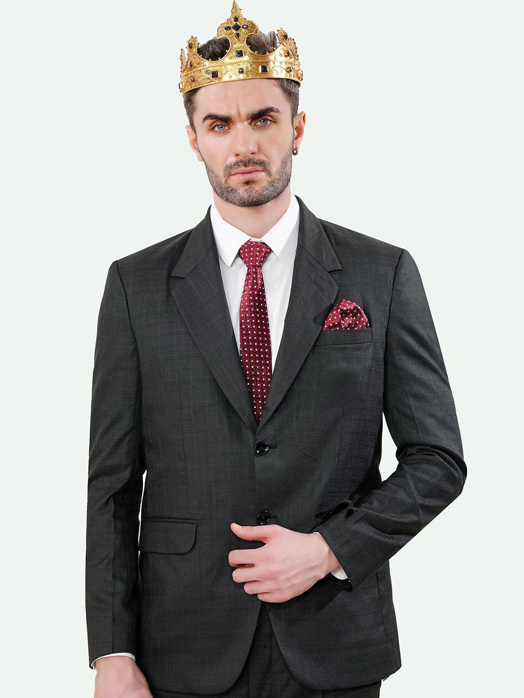 french crown checked single breasted formal blazer