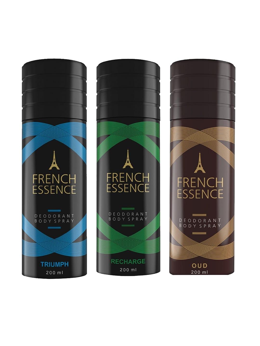 french essence set of 3 deodorants 200 ml each - triump - recharge & oud