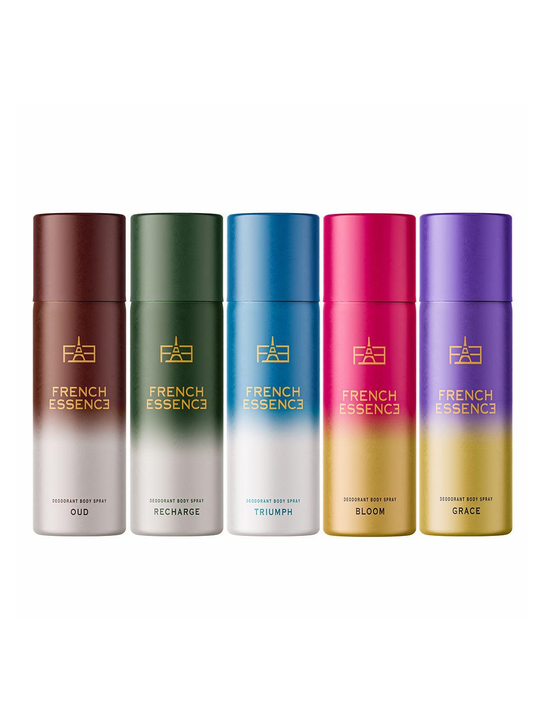 french essence set of 5 deodorant body spray - 50ml each