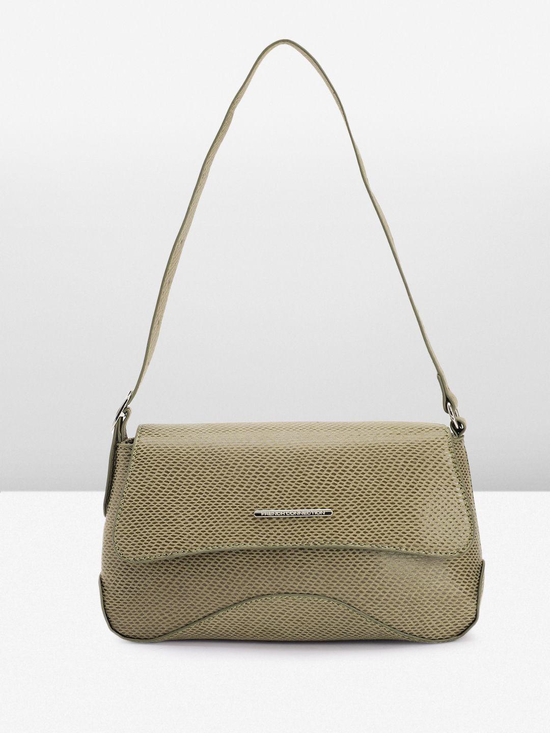 french connection abstract textured structured shoulder bag